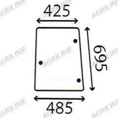 Cab Glass-Curved LH Side Window - Green Tint suitable for Case International -  192001A3