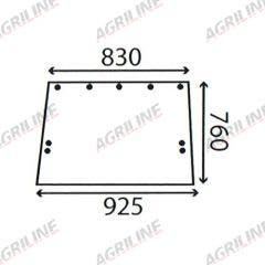 Cab Glass-  Side Window - Green Tint suitable for John Deere tractor