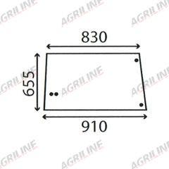 Cab Glass LH/RH - Side Window - Green Tint suitable for John Deere tractor