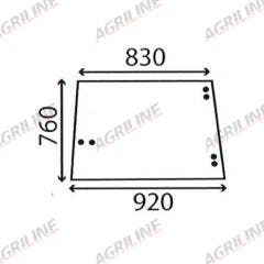 Cab Glass LH/RH - Side Window - Green Tint suitable for John Deere tractor