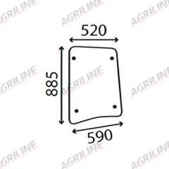 Cab Glass- Side Window - Clear suitable for Zetor -  10368113