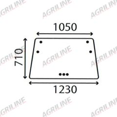 Cab Glass- Front Window- Green Tint suitable for Deutz -  4363115