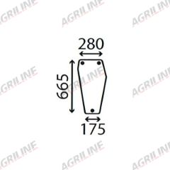 Cab Glass- RH Lower Front- Green Tint suitable for Deutz -  4351732