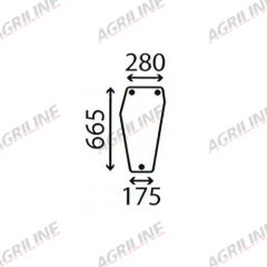 Cab Glass- LH Lower Front- Green Tint suitable for Deutz -  4351734