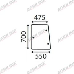 Cab Glass-Side Window- Clear suitable for Deutz -  4350515