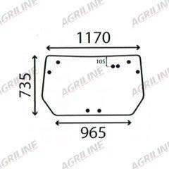 Cab Glass- Rear Window- Green Tint suitable for Deutz -  001108060/30