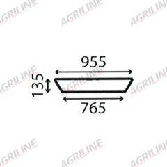 Cab Glass-Lower Rear- Green Tint suitable for Deutz -  001108020/10