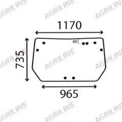 Cab Glass- Rear Window- Clear suitable for Deutz -  001108060/10