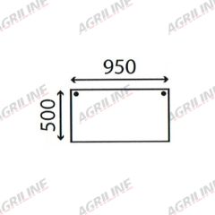 Cab Glass- Lower Rear- Green Tint suitable for Deutz -  4347230