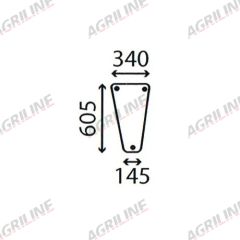 Cab Glass- RH Lower Front- Clear suitable for Deutz -  4354067