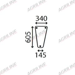 Cab Glass-LH Lower Front- Clear suitable for Deutz -  4354066