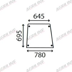 Cab Glass-Top Door- Clear suitable for Deutz -  4364138