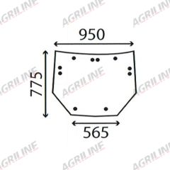 Cab Glass-Rear Window- Green Tint suitable for Deutz -  000986260/10