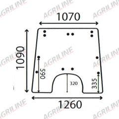 Cab Glass-Opening Front Window- Clear suitable for John Deere tractor