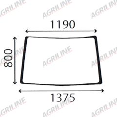 Cab Glass- Front Window- Green Tint suitable for John Deere tractor