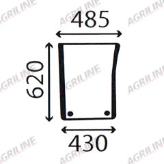 Cab Glass- RH Lower Front- Green Tint suitable for John Deere tractor