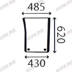 Cab Glass- LH Lower Front- Green Tint suitable for John Deere tractor