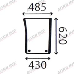 Cab Glass- LH Lower Front- Green Tint suitable for John Deere tractor