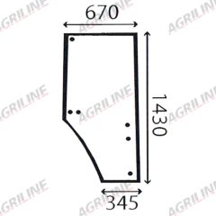 Cab Glass- RH Door- Green Tint suitable for John Deere tractor