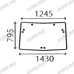 Cab Glass- Rear Window- Green Tint suitable for John Deere tractor