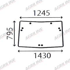 Cab Glass- Rear Window- Green Tint suitable for John Deere tractor
