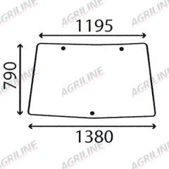 Cab Glass- Front Window- Green Tint suitable for John Deere tractor