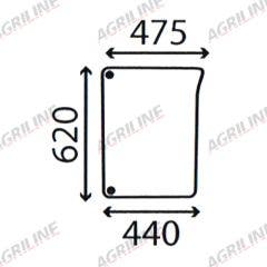 Cab Glass- RH Lower Front- Green Tint suitable for John Deere tractor