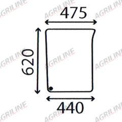 Cab Glass - J D - 6000 & 6010 Series - RH Lower Front- Green suitable for John Deere tractor
