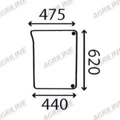 Cab Glass - LH Lower Front- Green Tint suitable for John Deere tractor