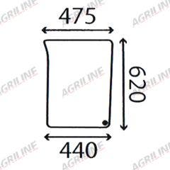 Cab Glass - LH Lower Front- Green Tint suitable for John Deere tractor