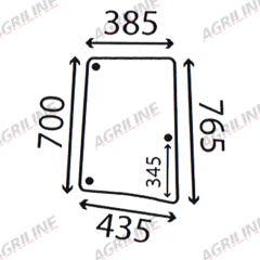 Cab Glass - RH Side Window- Clear suitable for John Deere tractor