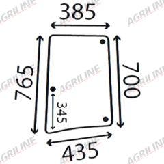 Cab Glass - LH Side Window- Green Tint suitable for John Deere tractor