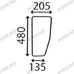 Cab Glass - Lower Rear- Green Tint suitable for John Deere tractor