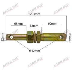 Dual Category Lower Link Implement Mounting Pin (Cat. 1/2)