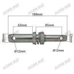 Dual Category Lower Link Implement Mounting Pin (Cat. 1/2)
