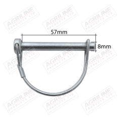 Shaft Locking Pin, Round: 8mm Ø x 57mm