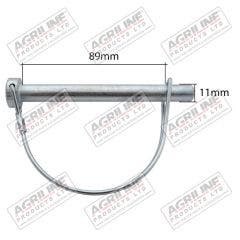 Shaft Locking Pin, Round: 11mm Ø x 89mm
