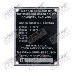 Commission Plate MHF suitable for Ferguson -  