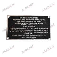 Starting Instruction Plate - MF35 (From 1964) suitable for Massey Ferguson -  