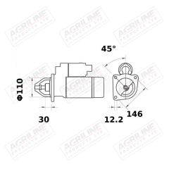 New Holland Starter Motor - Gear Reduction 12V. 4.2KW suitable for New Holland -  87376493