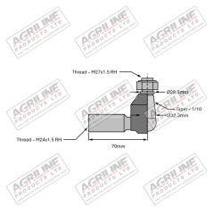 Track Rod End - AL32867 suitable for John Deere tractor