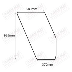 Cab Glass- Curved RH Door, Clear