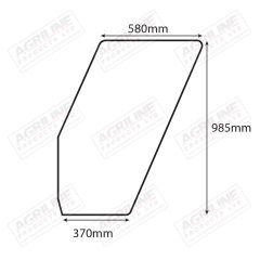 Cab Glass- Curved LH Door, Clear