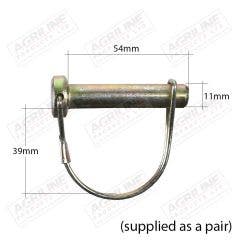 Shaft Locking Pin, Round: 11mm Ø x 54mm (2 Pack)