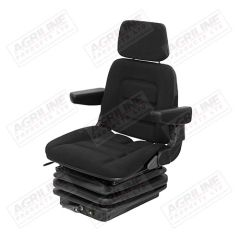 Mechanical Suspension Seat w/ Back Extension - Black Cloth suitable for John Deere tractor