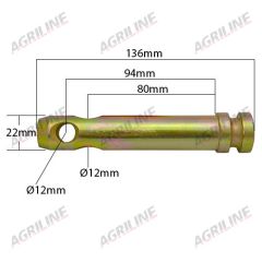 Lower Link Implement Mounting Pin (Cat. 1) suitable for David Brown -  K900054
