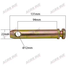 Lower Link Implement Mounting Pin (Cat. 1) suitable for David Brown -  