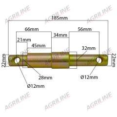 Dual Category Lower Link Implement Mounting Pin (Cat. 1/2) suitable for David Brown -  K922634