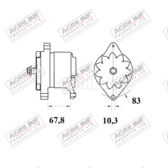 Alternator 14V, 65 Amps (Mahle)