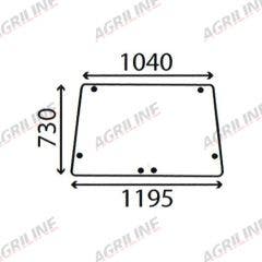 Cab Glass- Opening Front Window- Green Tint suitable for Ford & Fordson -  83956746